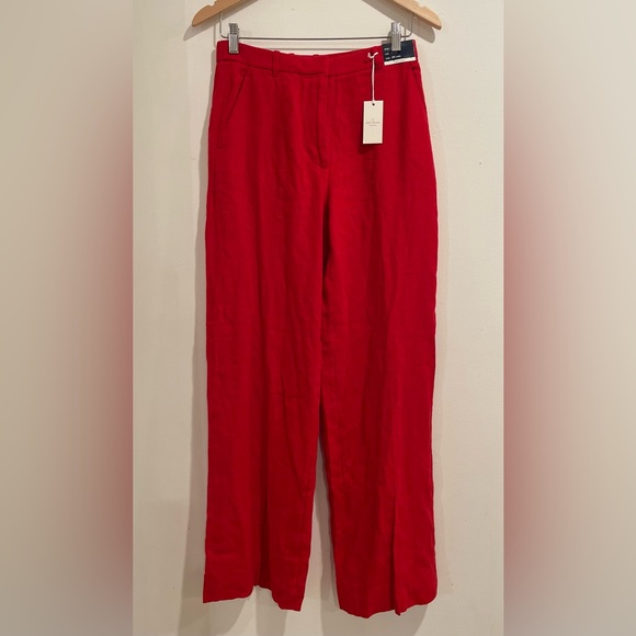 Abercrombie & Fitch Pants - A&F Curve Love Sloane Tailored Wide Leg Linen Blend Pant